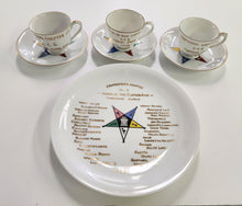 Load image into Gallery viewer, SET Order of the Eastern Star Japan Demitasse Cups, Saucers, Plate
