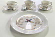 Load image into Gallery viewer, SET Order of the Eastern Star Japan Demitasse Cups, Saucers, Plate
