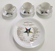 Load image into Gallery viewer, SET Order of the Eastern Star Japan Demitasse Cups, Saucers, Plate
