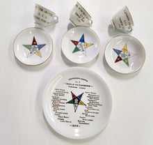 Load image into Gallery viewer, SET Order of the Eastern Star Japan Demitasse Cups, Saucers, Plate
