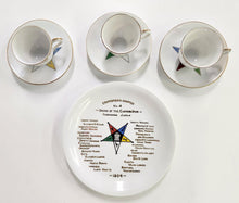 Load image into Gallery viewer, SET Order of the Eastern Star Japan Demitasse Cups, Saucers, Plate
