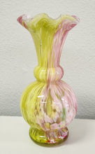 Load image into Gallery viewer, Vintage Art Glass Ribbon Rim Vase

