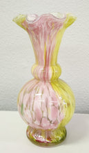 Load image into Gallery viewer, Vintage Art Glass Ribbon Rim Vase

