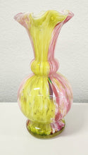 Load image into Gallery viewer, Vintage Art Glass Ribbon Rim Vase

