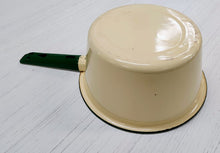 Load image into Gallery viewer, Vintage Yellow &amp; Green Enamelware Saucepan with Lid
