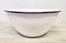 Load image into Gallery viewer, Vintage White &amp; Black Enamelware Mixing Bowl with Measurements
