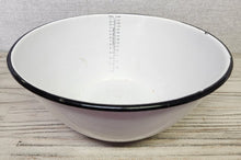 Load image into Gallery viewer, Vintage White &amp; Black Enamelware Mixing Bowl with Measurements
