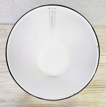 Load image into Gallery viewer, Vintage White &amp; Black Enamelware Mixing Bowl with Measurements
