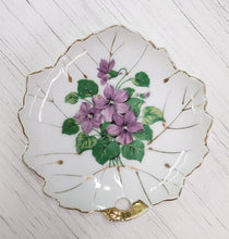 Load image into Gallery viewer, Vintage Viceroy China Leaf Dish with Violets
