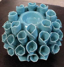 Load image into Gallery viewer, NEW Faux Coral Candle Holder - Aqua 146-43211-0
