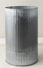 Load image into Gallery viewer, 7.25" Corrugated Zinc Metal Pot Vase
