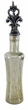 Load image into Gallery viewer, 12" Decorative Mercury Glass Bottle with Fleur De Lis Topper 39912
