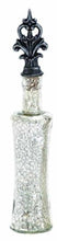 Load image into Gallery viewer, 12" Decorative Mercury Glass Bottle with Fleur De Lis Topper 39912
