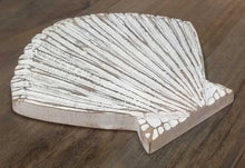 Load image into Gallery viewer, NEW 12" White Wood Clam Shell Wall Decor 32219w-1
