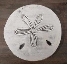 Load image into Gallery viewer, NEW 12" White Wood Sand Dollar Wall Decor 32219w-3
