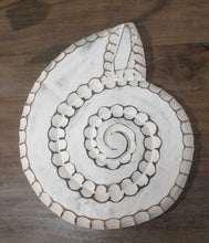 Load image into Gallery viewer, NEW 14" White Wood Nautilus Shell Wall Decor 32219w-4
