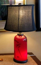 Load image into Gallery viewer, NEW 24&quot; Red Glass 3 Way Table Lamp w/ Shade (Crack at Base)
