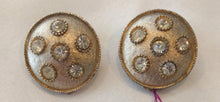 Load image into Gallery viewer, Vintage Round Gold Rhinestone Earrings
