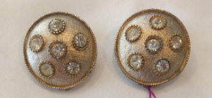 Vintage Round Gold Rhinestone Earrings