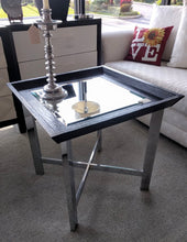 Load image into Gallery viewer, Beveled Mirror Top Chrome Table (24&quot; x 24&quot;)
