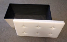Load image into Gallery viewer, NEW 30&quot; x 15&quot; Ivory Leatherette Storage Ottoman
