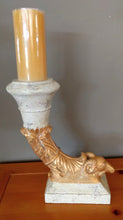 Load image into Gallery viewer, NEW - White and Gold Rams Head Candle Holder
