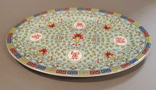 Load image into Gallery viewer, 14&quot; Mun Shou Oval Porcelain Serving Platter
