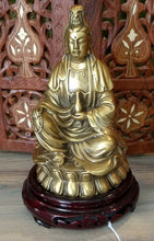 Load image into Gallery viewer, 6" Vintage Brass Vishnu Figurine on Rosewood Stand
