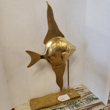 Load image into Gallery viewer, 22&quot; Brass Fish on Stand
