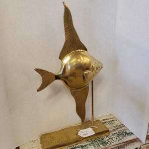 22" Brass Fish on Stand