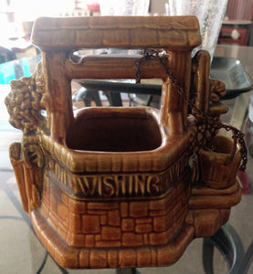 7" Vintage McCoy Ceramic Wishing Well Planter
