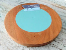 Load image into Gallery viewer, NEW 8" Round Acacia Wood Board - Thirstystone Mid-Century Classics - Teal
