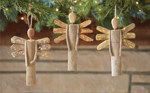 Load image into Gallery viewer, NEW 8" Driftwood Angel Ornament with Silver Accent 4671108S
