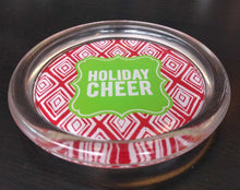 Load image into Gallery viewer, NEW Glass Wine Bottle Coaster - Holiday Cheer
