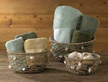 Load image into Gallery viewer, NEW 9" Jute &amp; Wire Basket with Shell Decor

