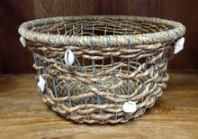 Load image into Gallery viewer, NEW 11" Jute &amp; Wire Basket with Shell Decor
