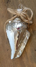 Load image into Gallery viewer, NEW 5" Silver Blown Glass Shell Ornament 2020170174
