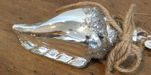 Load image into Gallery viewer, NEW 5" Silver Blown Glass Shell Ornament 2020170174

