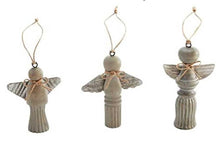 Load image into Gallery viewer, NEW 5.5" Mango Wood and Tin Angel Ornament 46700036S
