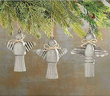 Load image into Gallery viewer, NEW 5.5" Mango Wood and Tin Angel Ornament 46700036S
