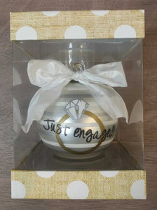 NEW 4" Just Engaged Ornament