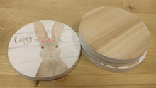 Load image into Gallery viewer, NEW 4-Piece SET Wood Slat Bunny Coasters 42500060
