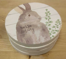 Load image into Gallery viewer, NEW 4-Piece SET Wood Slat Bunny Coasters 42500060
