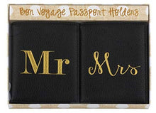 Load image into Gallery viewer, NEW Mr &amp; Mrs Black Passport Holder Set
