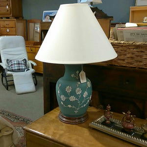 Teal & White Table Lamp