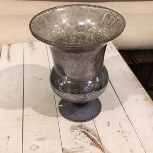 NEW 9" Mercury Glass Trophy Vase - Smoke 14984