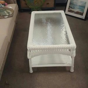 NEW Arcadia White Outdoor Wicker Coffee Table