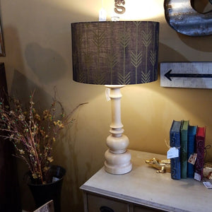 NEW 28" Wood Table Lamp with Black & Gold Arrow Shade