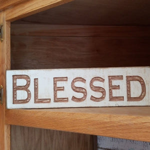 NEW Carved Sign - Blessed - 35873