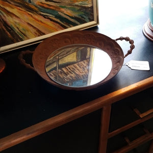 NEW 11" Rusted Metal Mirror Tray 94132